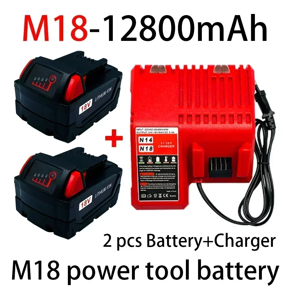 Akumulator do elektronarzędzi Milwaukee M18, ładowarka, BR, XC, 18 V, 12800 mAh M18B5, 48-11-1860, wbudowany akumulator 18650