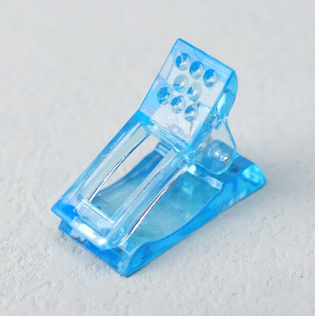 Akryl negleklemme gennemsigtig gel hurtig bygning neglespidser klip fingernegle forlængelse uv klemmer manicure kunstbygger værktøjssæt: Blå