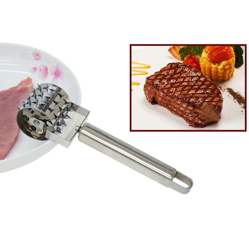 Kitchen Tender Meat Tenderizer Hammer Roller Needle Loose Meat Poultry Tool Stainless Steel Steak Beaf Meat Tenderizer