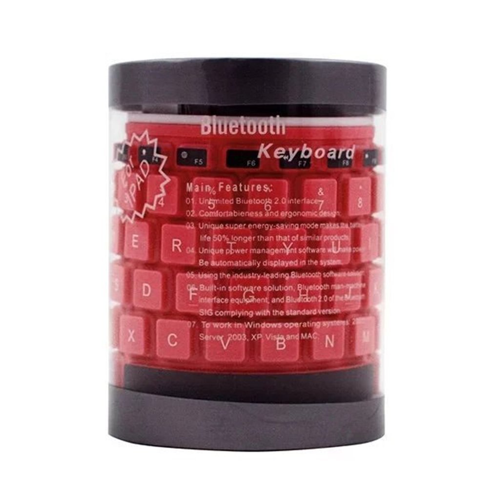 Wireless Bluetooth Keyboard Foldable Roll Up Silent 87key Keypads Soft Silicone Flexible Teclado For PC Huawei Iphone Tablet: 2