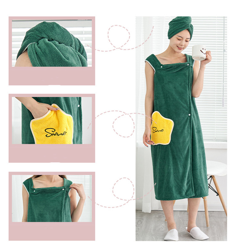 1Pcs Kan Dragen Badhanddoek Drank Verslaafd Coral Wol Sling Bad Rok Badjas Zachte Pakket Borst Meisje Microfiber Handdoek