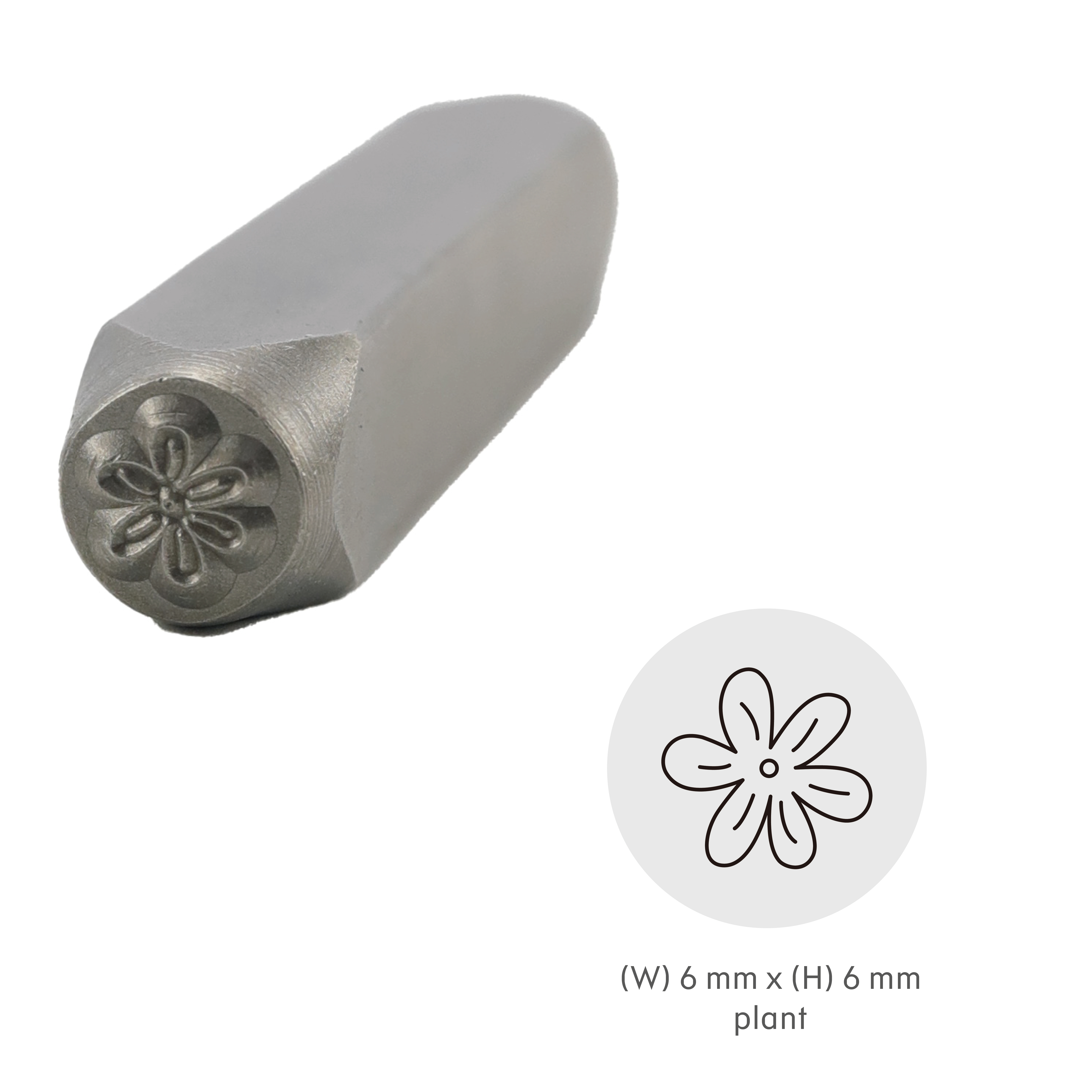 Gör-det-själv-symbol metallstans metallstämplingssats konstellationsläderstämplar, läderlogotyptryckverktyg, smyckesstämpling 1/4 (6mm): Växt -3