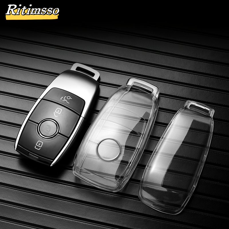 Funda transparente de TPU para llave de coche, bolsa protectora para Mercedes Benz A E G GLS clase W177 W205 W213 W222 G63 X167 Maybach