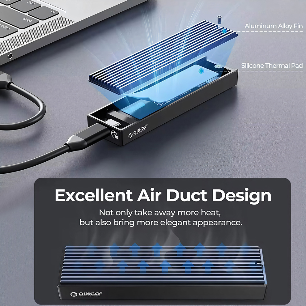 ORICO M.2 NVMe Enclosure USB 3.2 10Gbps SSD Storage Box Dual Protocol NVMe Solid State Drive External Case M2 HD Hard Disk