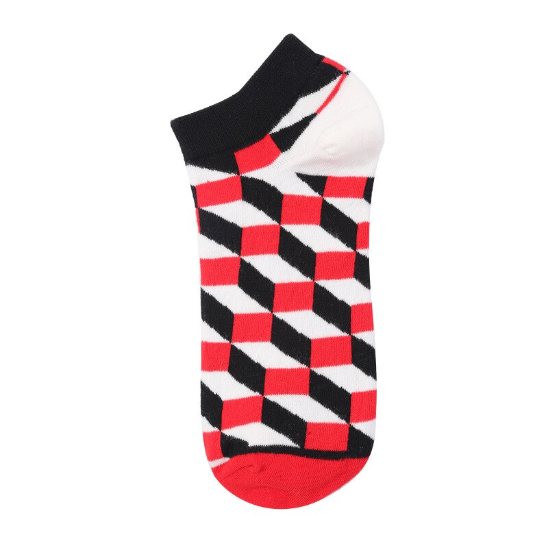 Calcetines bonitos de algodón para hombre, calcetines tobilleros cortos coloridos e informales con números geométricos de fruta, maíz y cerveza,: Fucsia