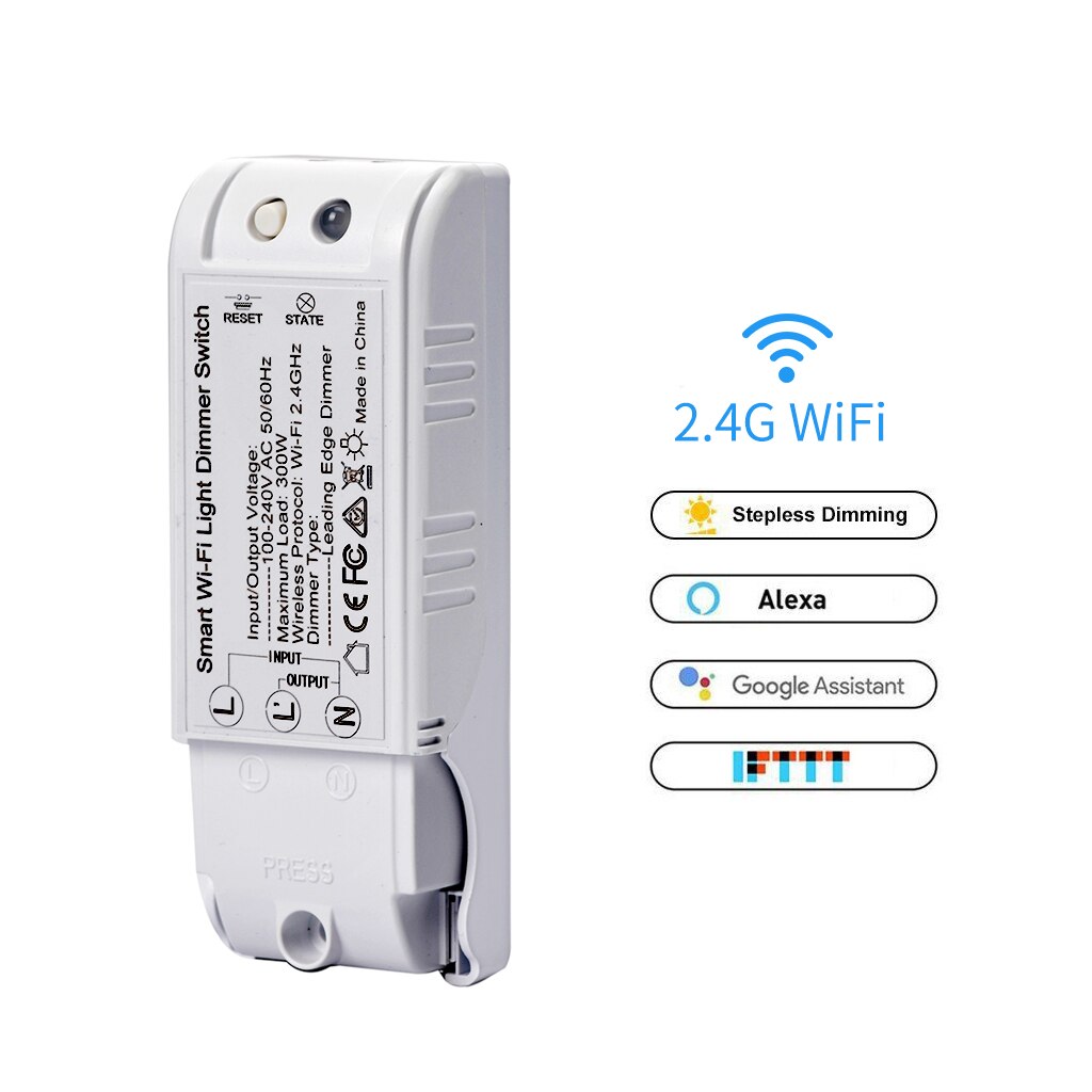 Smart WiFi Touch Control Stepless Dimmer Switch Module Wireless APP Remote Controller For Alexa / Google Smartlife