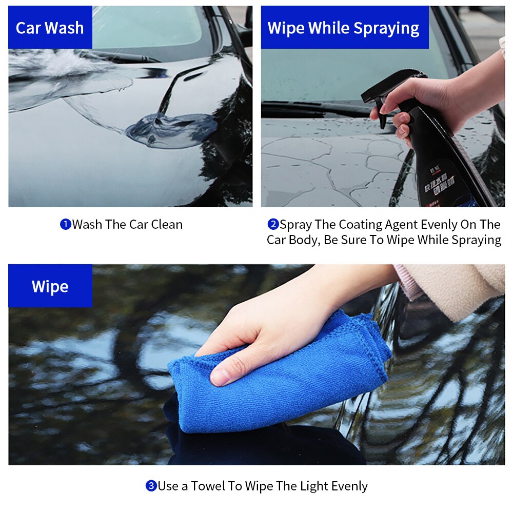 550ml Car Ceramic Coating Polishing Crystal Plating Spray Sealant Wax Waterproof Nano-Coating Wax Car Paint Maintenance Agent
