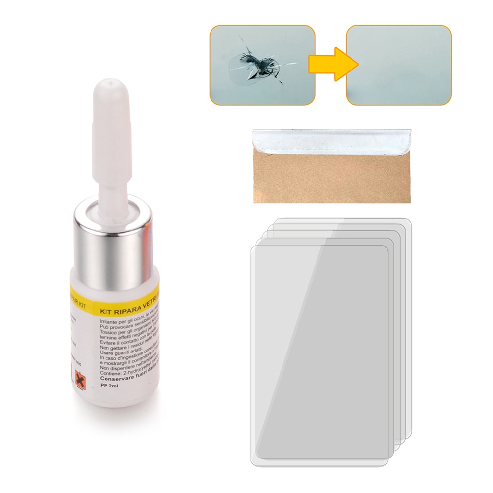 Glass Repair Kit DIY Car Windshield Repair Tool Window Glass Curing Glue Auto Glass Scratch Crack Restore Kit