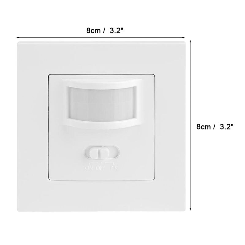 Infrared PIR Motion Sensor Switch PVC Recessed Wall Lamp Bulb Switch On/Off