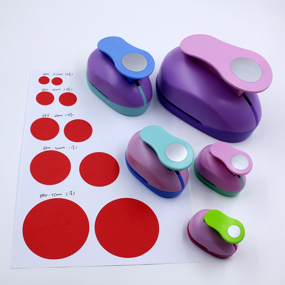 Cirkel Punch Cirkel Vorm Lever Action Craft Punch Ronde Vorm Cirkel Gat Punch Voor Papier Ambachten Cardstock Cadeaupapier: random-16mm