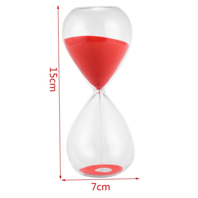 Stort rødt sandglas sandglas timeglas timer klart glat glas måler hjemmebord indretning xmas fødselsdag (rød , 15 m