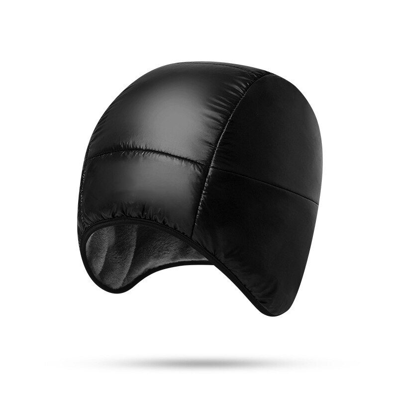 Skimutsen houden warm mannen vrouwen winter outdoor waterdicht winddicht oorkap thermisch fleece gevoerd schedel muts fietsen outdoor: Zwart