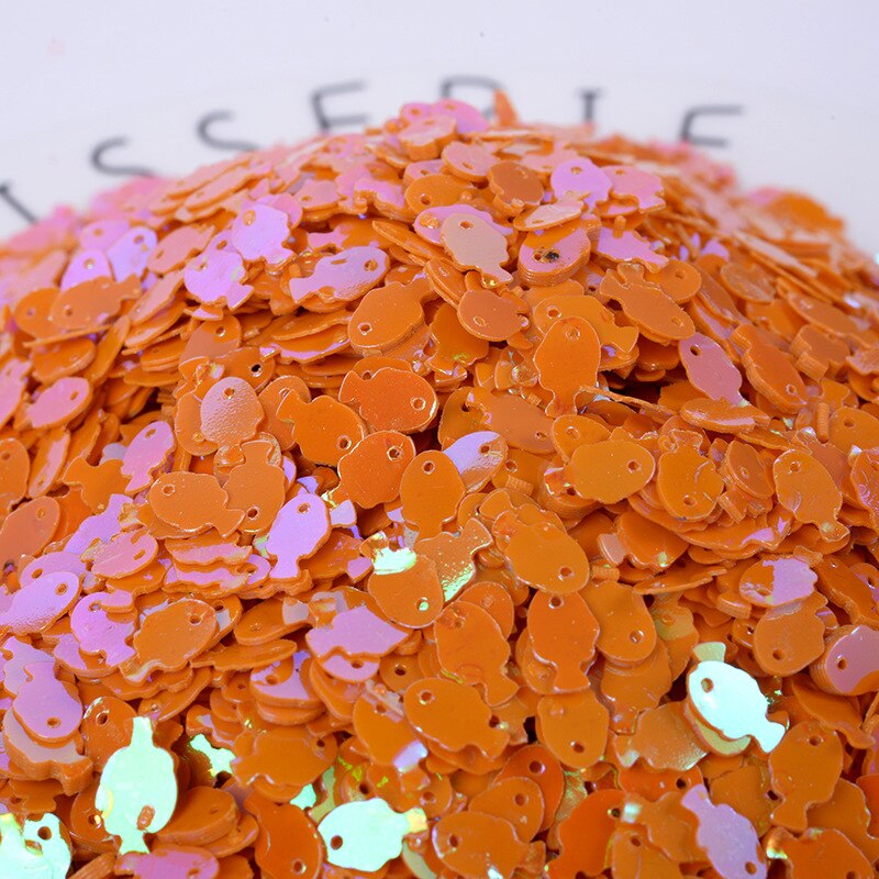 10 G/partij Vis Vorm Pailletten Voor Ambachten Pailetten Pvc Losse Sequin Nail Art Confetti Diy Naaien Accessoires Craft Glitter 5*8Mm: orange