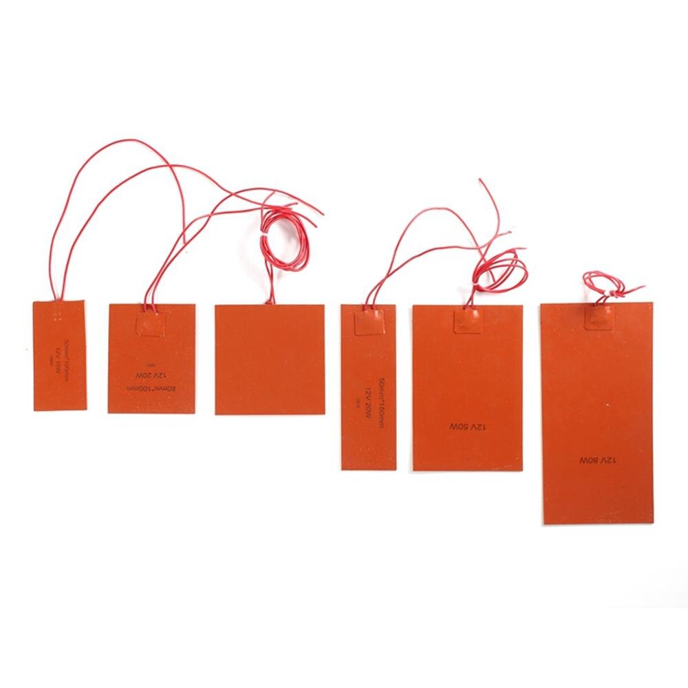 Round 80mm 5V 12V 24V 36V 48V 110V 220V 380V Silicone Heating Pad Rubber Heat Mat Heated Bed Plate Flexible Waterproof 3D Print