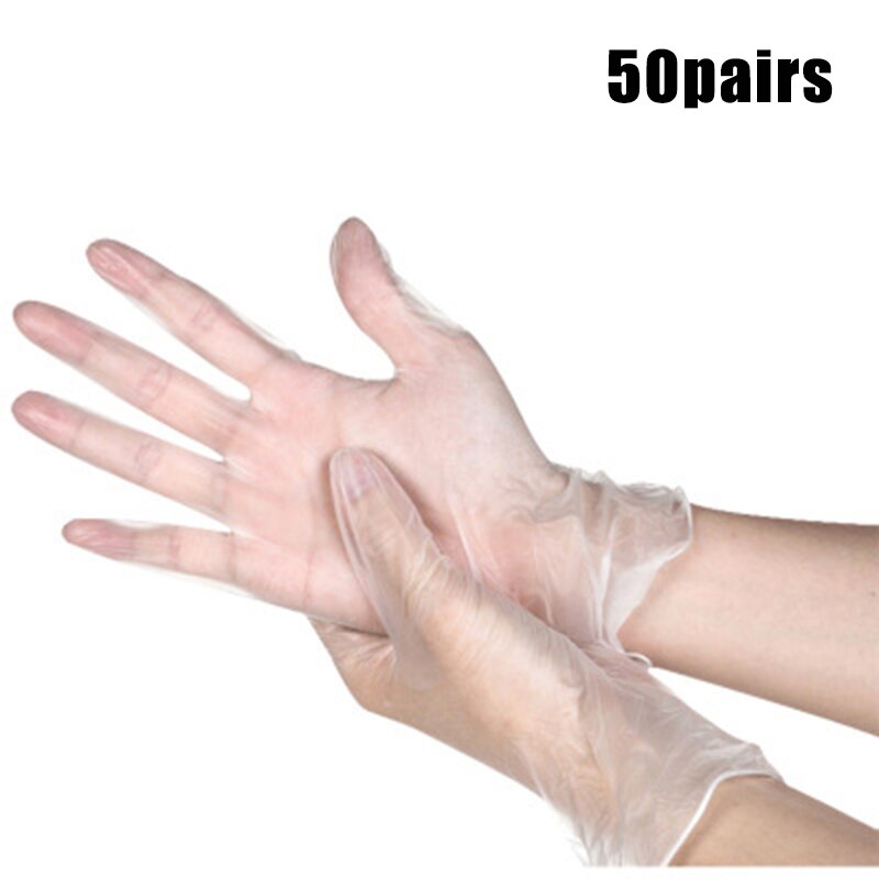 50 Paar Wegwerp Pvc Waterdichte Handschoenen Voor Huishoudelijke Reiniging Bakken Olie-Proof Transparante THIN889: s