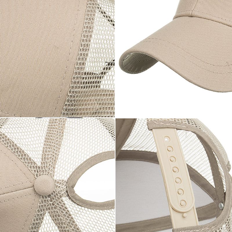 Outdoor Sunshade Ponytail Baseball Cap Women Messy Bun Tennis Hat Adjustable Cap Y4UB