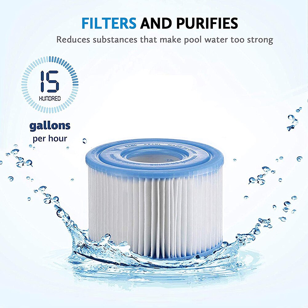 Genanvendelige vaskbare swimmingpool filterpatroner type h til intex spa filter pumper renere rengøring udskiftning