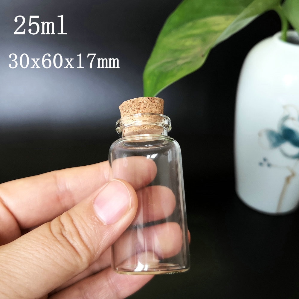 Botellas Vacías de almacenamiento DIY con tapones de corcho, frascos de vidrio para deseos, manualidades para decoración, 10ml/15ml/20ml/25ml/30ml/40ml/55ml, 50 Uds.
