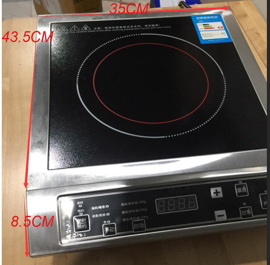 3500 W Stainless Steel Induction Cooker Black Crystal Panel Scheduled Appointment Waterproof Intelligent Temperature Regulation