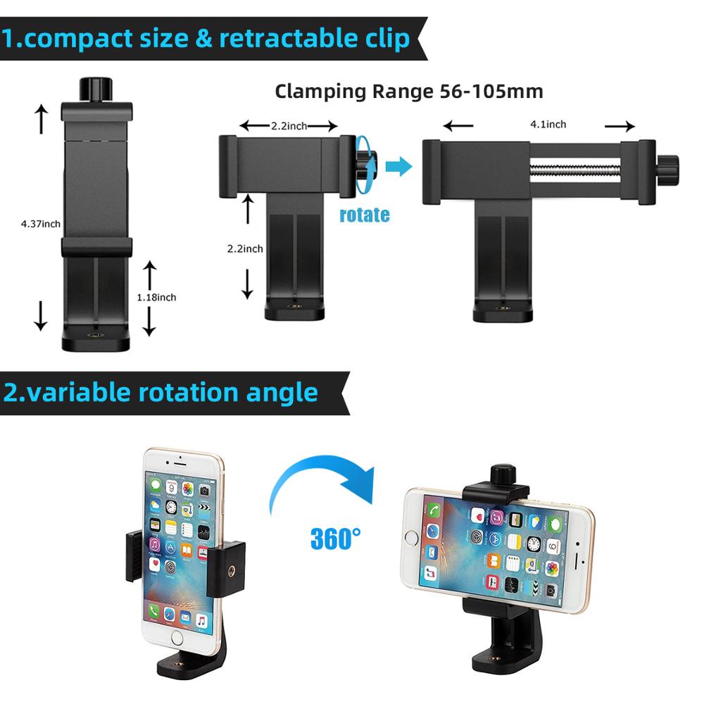 Universal Tripod Accessory Mount Gopro Adapter Cell Phone Holder Clip Shoe Bluetooth with 1/4 Screw