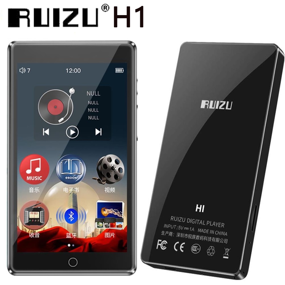 Ruizu H1 MP4 Speler 4.0 Inch Full Touch Screen Met Bluetooth 5.0 Fm Radio Recording E-book Video Muziekspeler Gebouwd-In Speaker