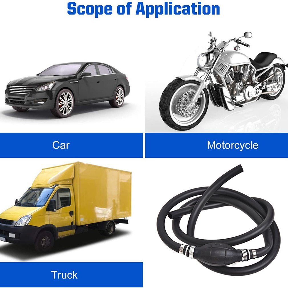 Auto Car Hand Manual PVC Fuel Line Oil Water Liquid Transfer Pump Tube Primer Gas Petrol Pumps Fuel Pump