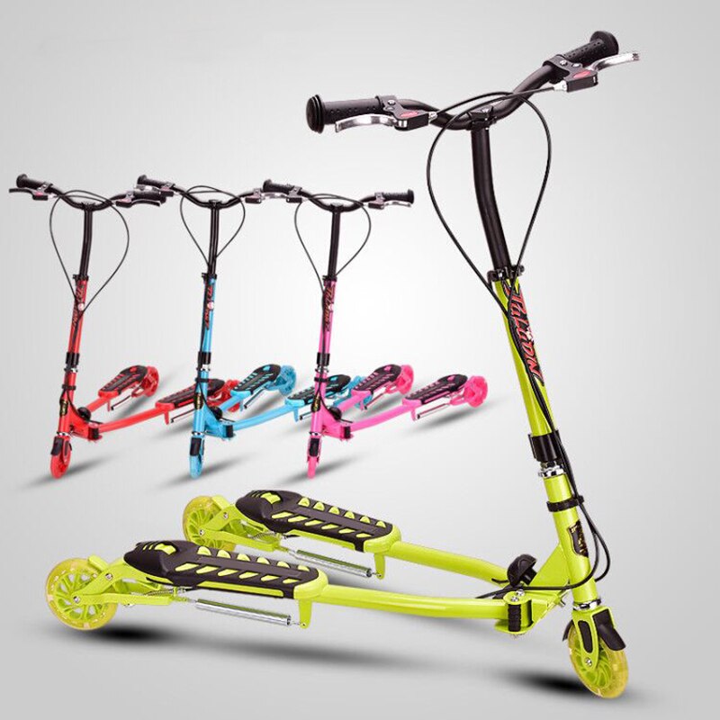 RF-101-patinete portátil para niños, Scooter de doble Pedal, tijeras de tres ruedas, poste, ajuste de 3 engranajes