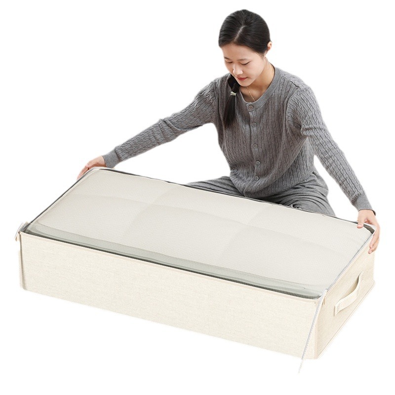 Underbed Storage Box Household Transparent Flat Drawer Style Clothes and Blankets Folding Storage Box Storage Box: M