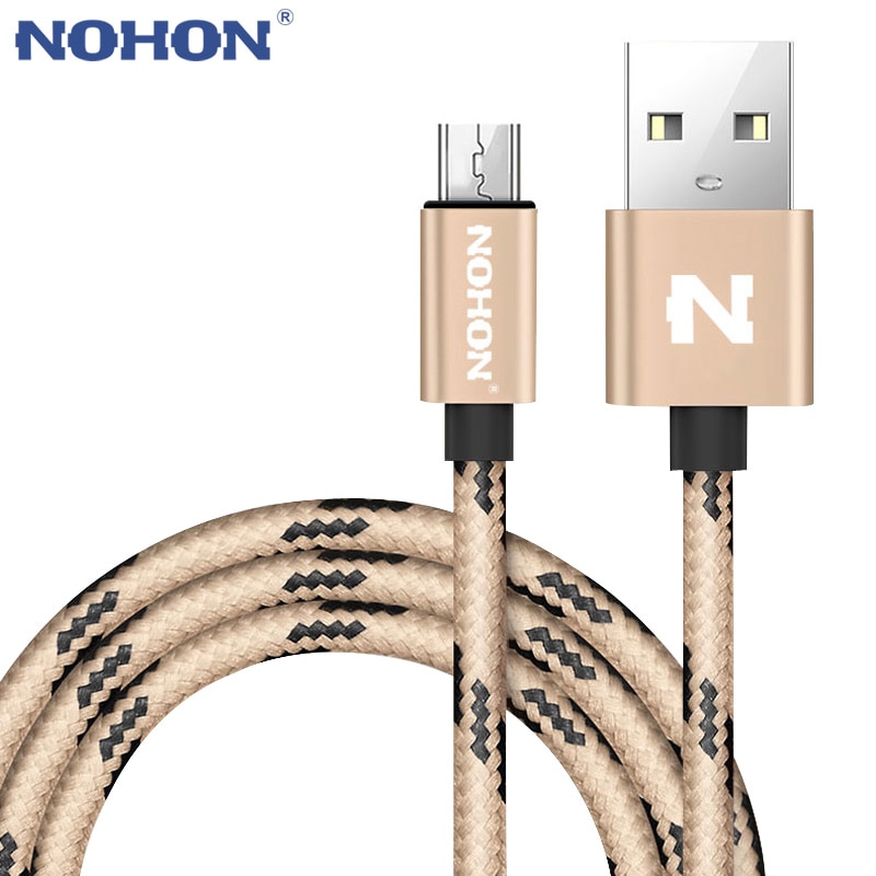 NOHON Micro USB Cable For Samsung Xiaomi Lenovo LG Sony HTC Mobile Phone Nylon USB Charger Cable Fast Charging Microusb Cables