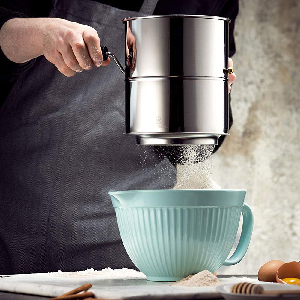 Küche Backen Werkzeuge Stahl Edelstahl Pulver Sieb Sichter Mehl Sieb Gittergewebe Shaker Gittergewebe Mehl Bolzen Sichter Manuelle Zucker Sieb
