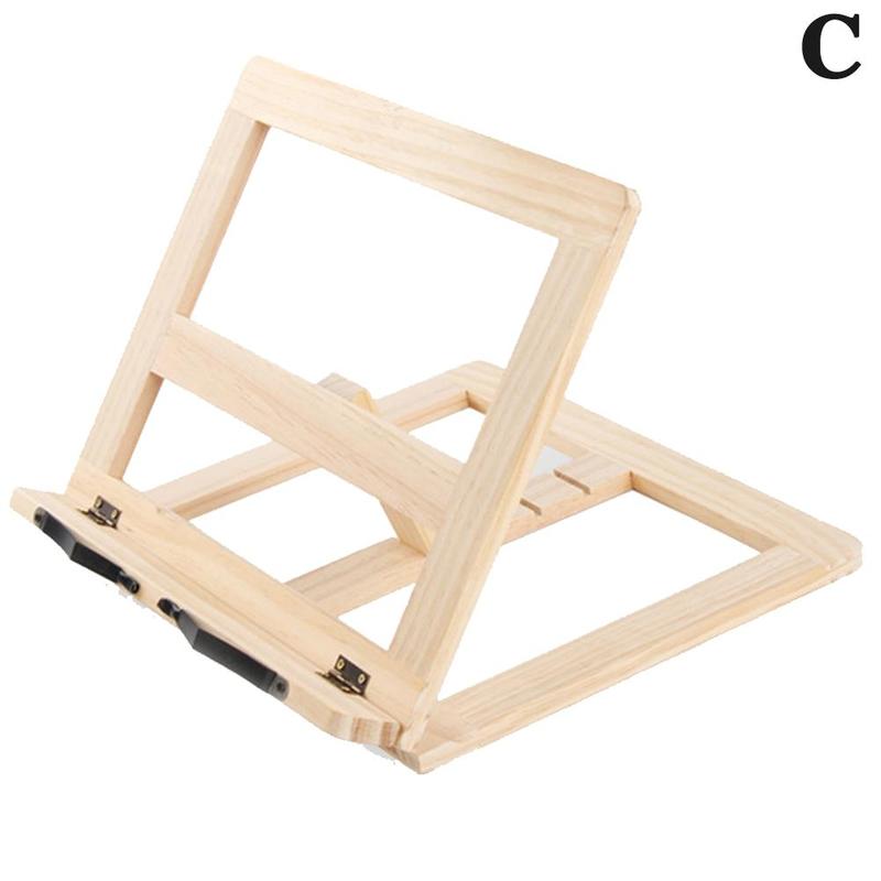 Foldable Recipe Book Stand,Wooden Frame Reading Bookshelf,Tablet Pc Stand Support L9K4: C