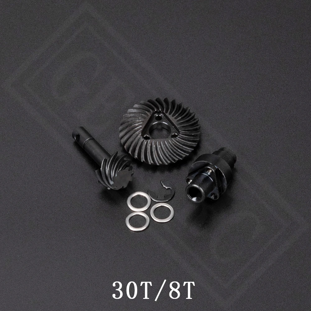 Zware Bevel Spiraalvormige Overdrive Gear 24/8T 27/8T 30/8T 33/8T Achteruit Gear voor 1/10 RC Crawler SCX10 II AR44/45 Capra As: Rood