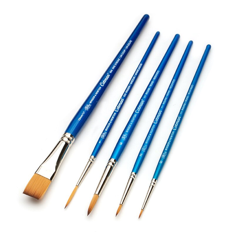 Pinceles para acuarela Winsor & Newton Cotman, bolígrafos, punta de nailon, rizador, Filbert, una carrera, en ángulo, punta de ventilador de mopa