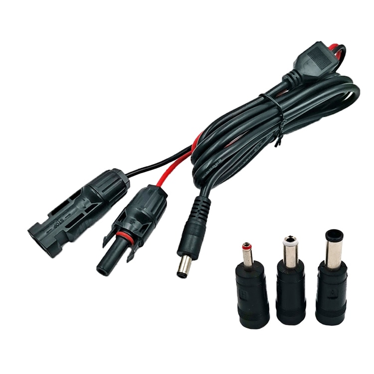 Solar Panel Connectors to DC Extension Cable 16AWG With DC 5.5mmx2.1mm,DC 3.5x1.35mm,DC 5.5x2.5mm And DC8mm Adapter
