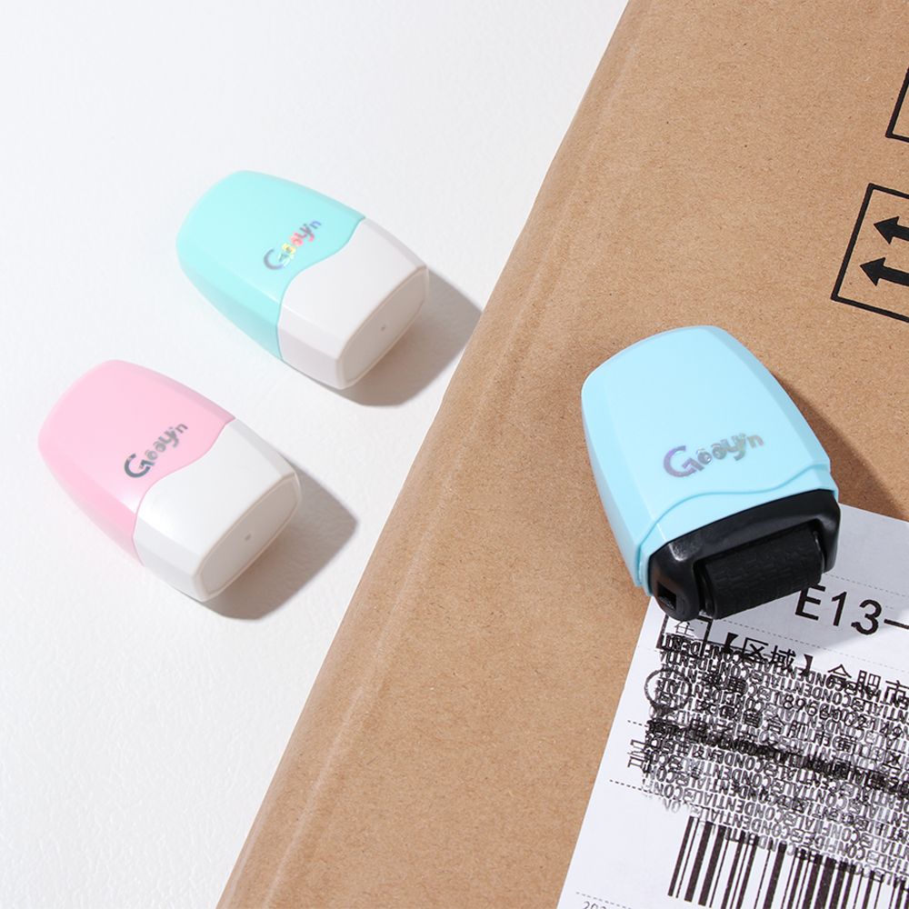1pc Roller Stamp Messy Code Security Stamp Roller Portable Self-Inking Identity Theft Protection Roller Stamp