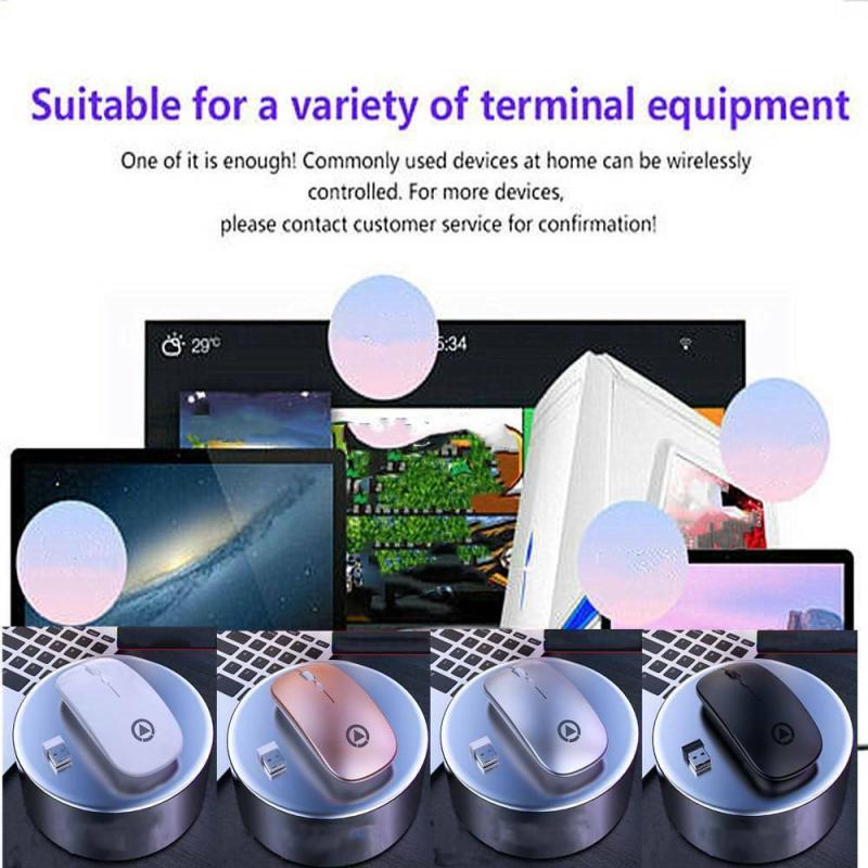 4 Colors 1600 DPI Silent Wireless Mouse ComputerMause Rechargeable Ergonomic Mouse 2.4Ghz USB Optical Mice For Desktop Laptop PC