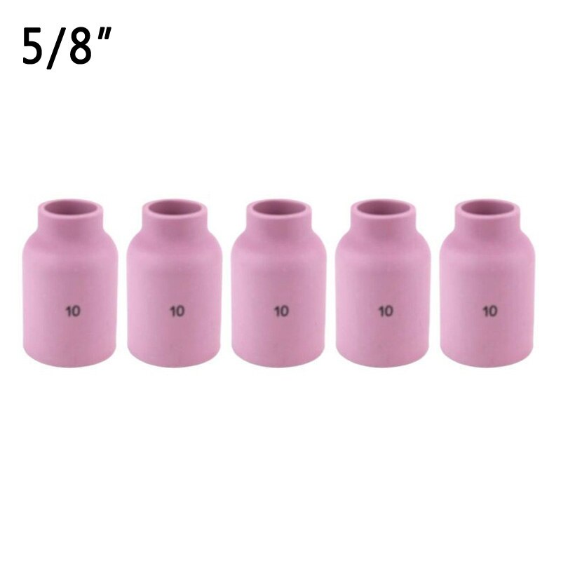 2pcs/5pcs 9-26 Air Gas Lens Welding TIG Torch Alumina Nozzle Cup Consumable Tools Set Kit: 5pcs 10 5 8