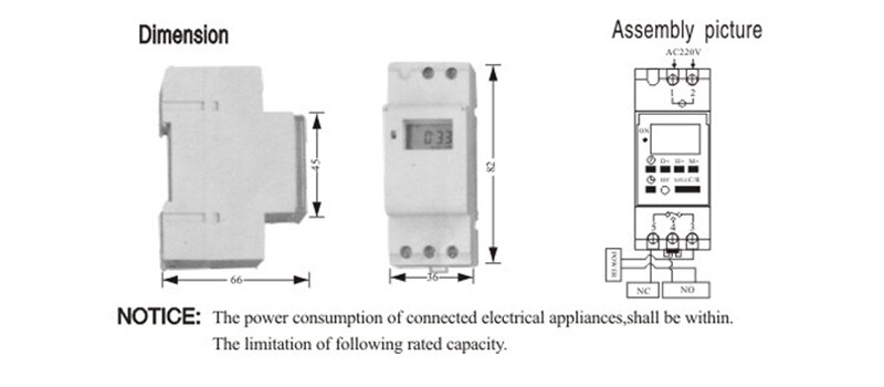 Multifunctional weekly programmable electronic timer AC180V-264V 50/60HZ LCD display on/auto/off disconnct switch