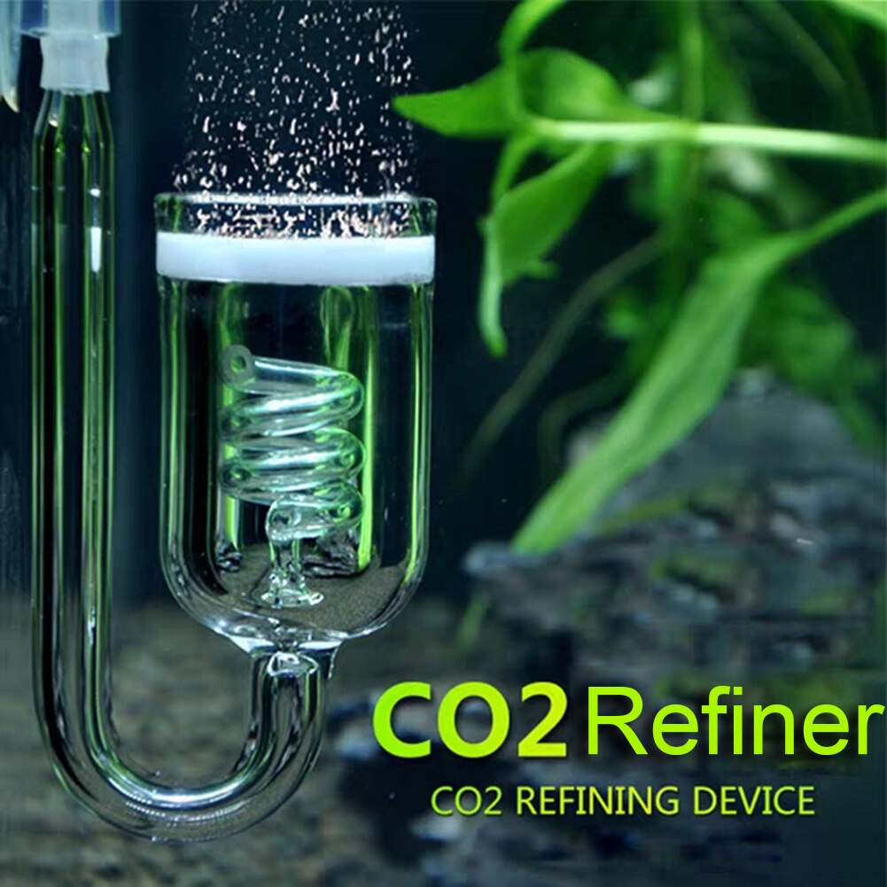 Aquarium CO2 Refiner Spiral Fish Tank Water Glass Carbon Dioxide Diffuser Regulator Diffuser Check Glass Tube