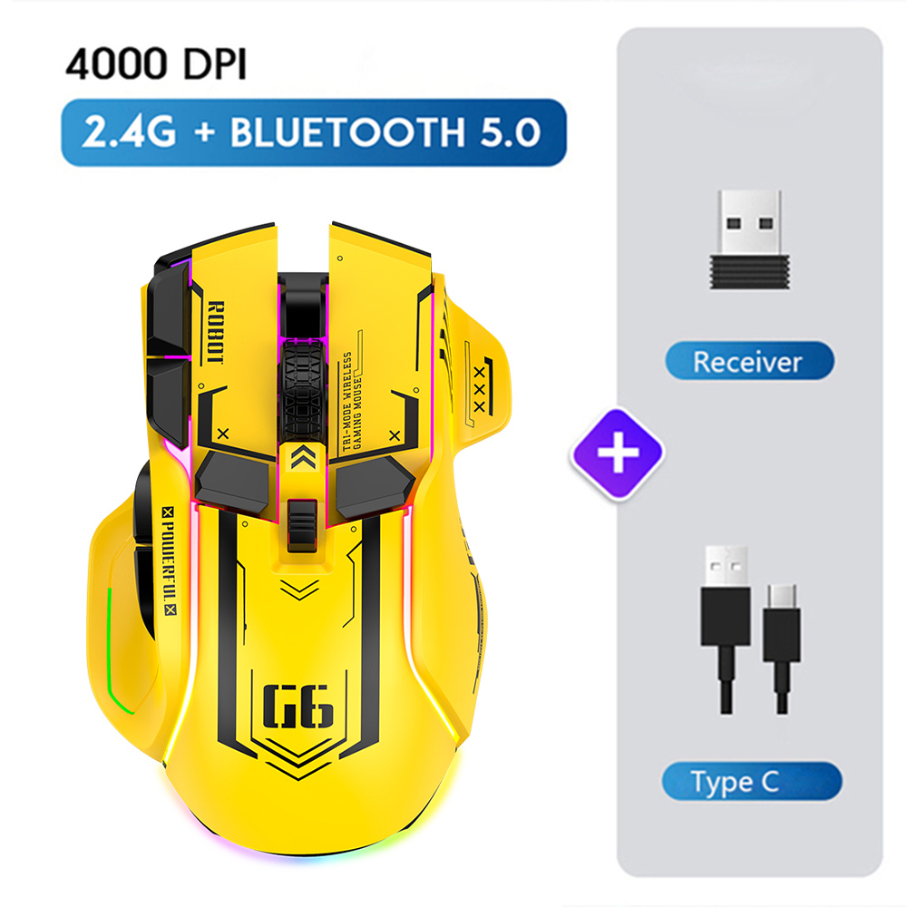 Wireless Gaming Maus Wired Computer Mäuse RGB Gamer Ergonomische 10 Taste 4000-12800DPI LED Spiel Für PC Laptop: green