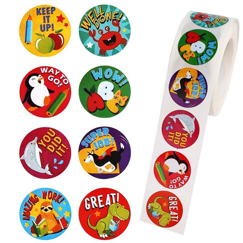 Aaak-Kids Cartoon Sticker Beloning Stickers 1.5 Inch Motivatie Stickers Speelgoed Voor Kinderen