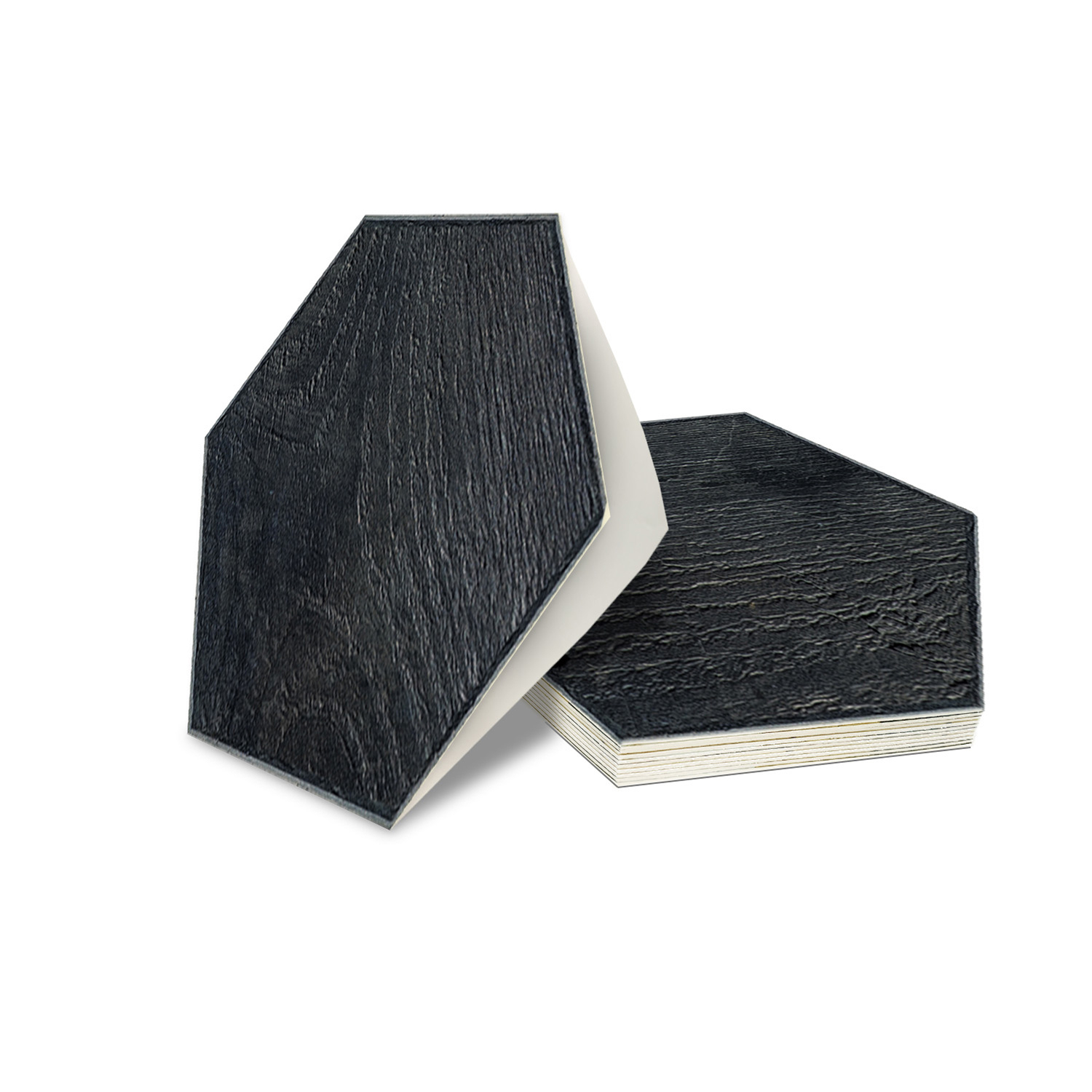 Funlife®Pegatinas de suelo gruesas hexagonales antideslizantes de madera oscura, película mate para decoración del hogar, pegatina de suelo impermeable para baño y cocina