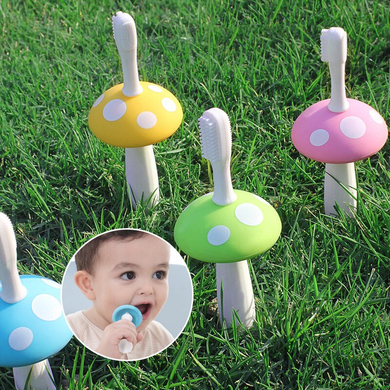 1Pcs Milk teeth brush Fixed gear Baby Silica gel Toothbrush Training