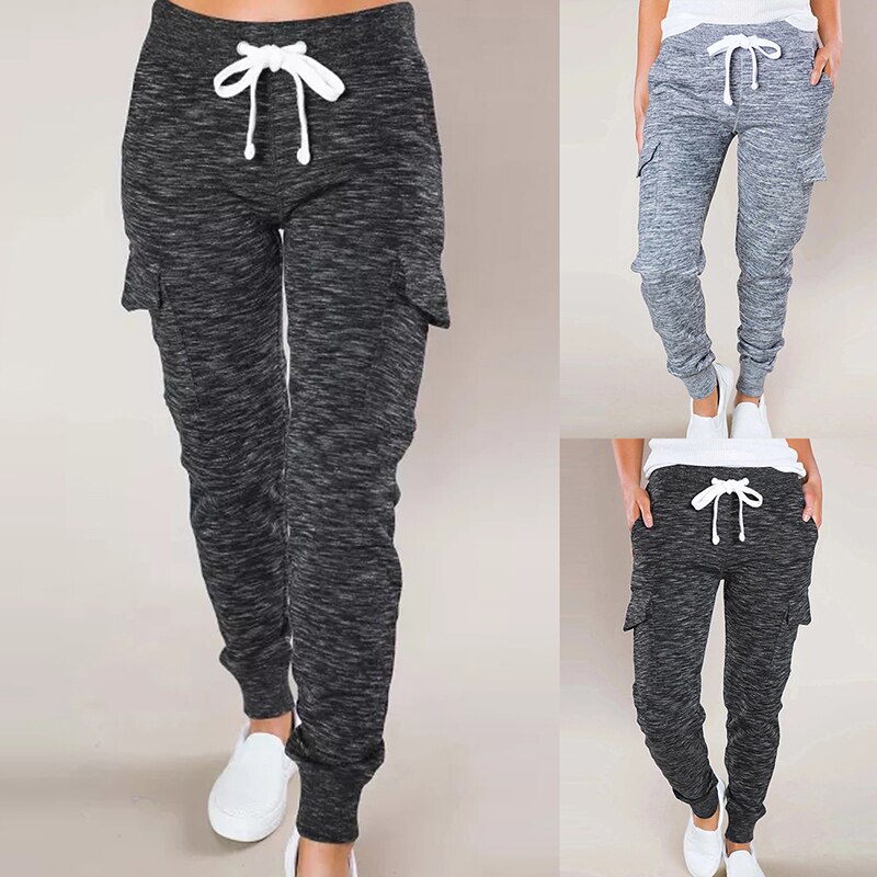 Frauen Harem Hosen Sport Kordelzug Joggen Hosen warm verlieren Sportwear Hosen Weibliche lässig Streetwear Ladung Hosen