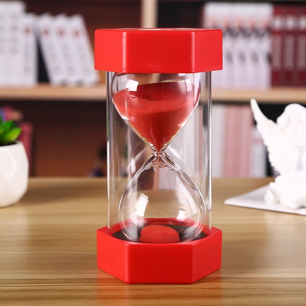 Minuterie de douche rotative pour étudiants, ornement de bureau, bouteille de sable mouvant, sablier hexagonal, horloge de sable, d'anniversaire: Bleu / 30 secondes