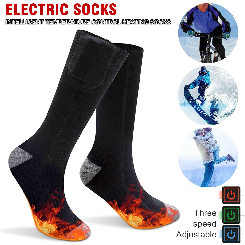 USB Rechargeable Battery Electric Heated Socks Winter Outdoor Boot Foot Warmer For Skiing Cycling Hiking Sport