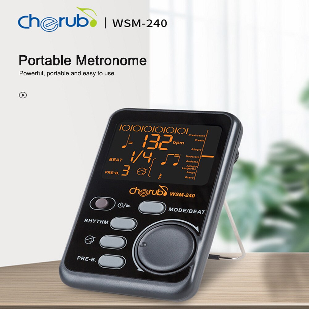 WSM-240 chitarra pianoforte metronomo LCD digitale Clip-on sintonizzatore portatile metronomo per chitarra violino supporto basso Tap Tempo