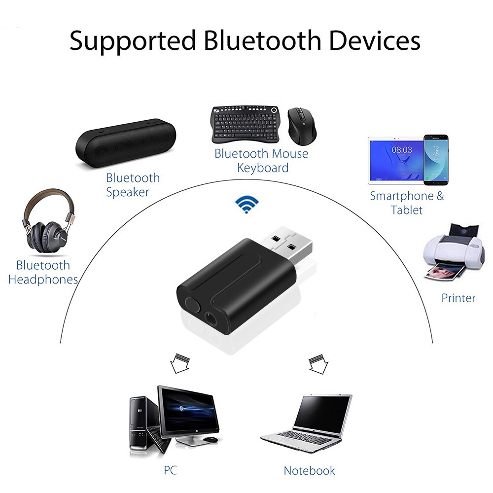 Commutateur de à un bouton, Bluetooth 5.0, récepteur Audio, émetteur de musique stéréo sans fil, 3.5mm, prise AUX RCA USB, adaptateur Bluetooth