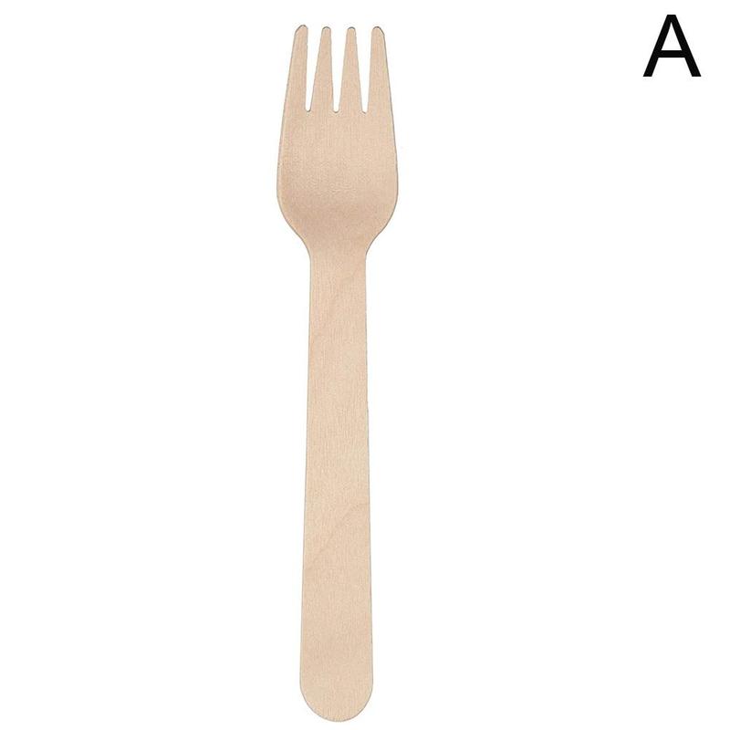 Wegwerp Houten 16Cm Bestek Vorken/Lepels/Cutters Messen Keuken Servies Party Gebruiksvoorwerp Verpakking Dessert Supply Kitchener Tool: Wooden fork 