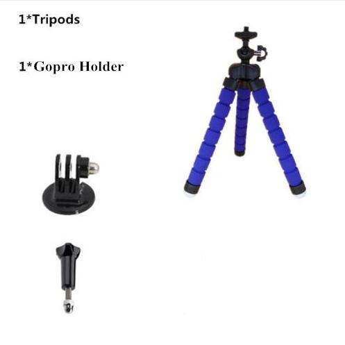 Trépied éponge Flexible iPhone Samsung Xiaomi, Mini trépied éponge Flexible pour iPhone trépied pour Smartphone Gopro support reflex DSLR: Blue For Gopro